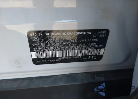 2024 Mitsubishi Outlander Se 2.5 /Se Black Edition /Se Black Edition W/Pano Roof /Se Ralliart from USA, damaged, VIN JA4J4VA82RZ026354